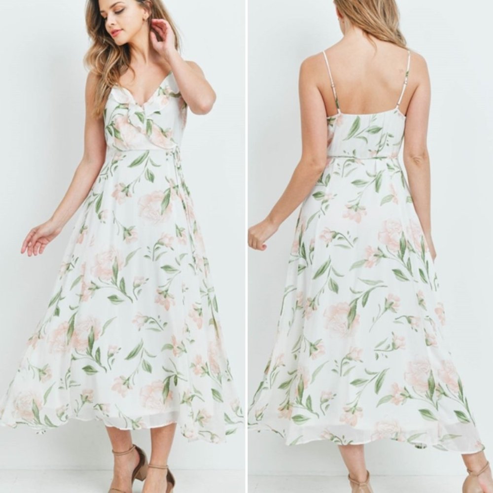 👀SALE!!!  IVORY FLORAL MAXI DRESS